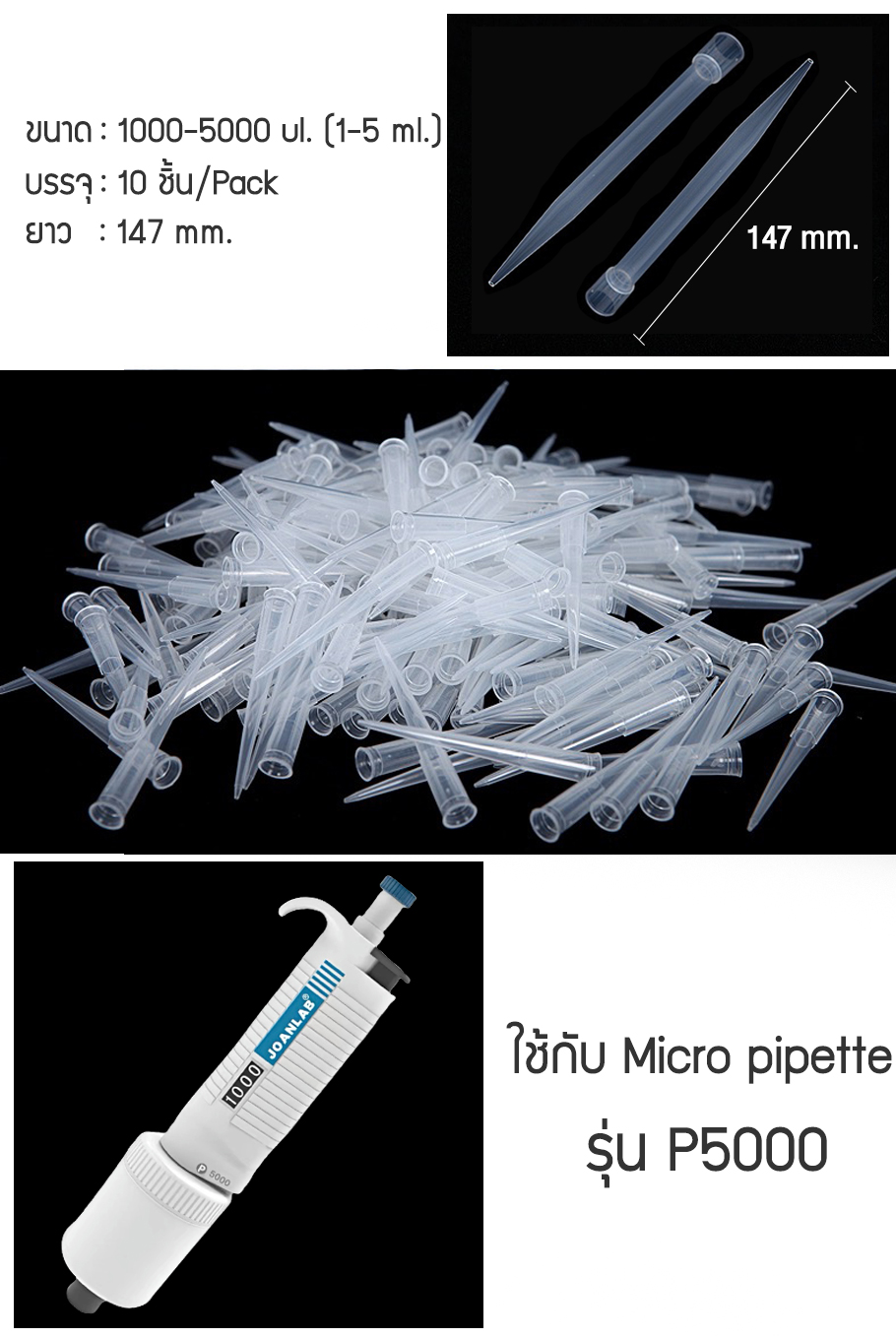 Zigma science - ชุด 10 ชิ้น/Pipette tip, Pipette tips ใช้กับ Micro ...
