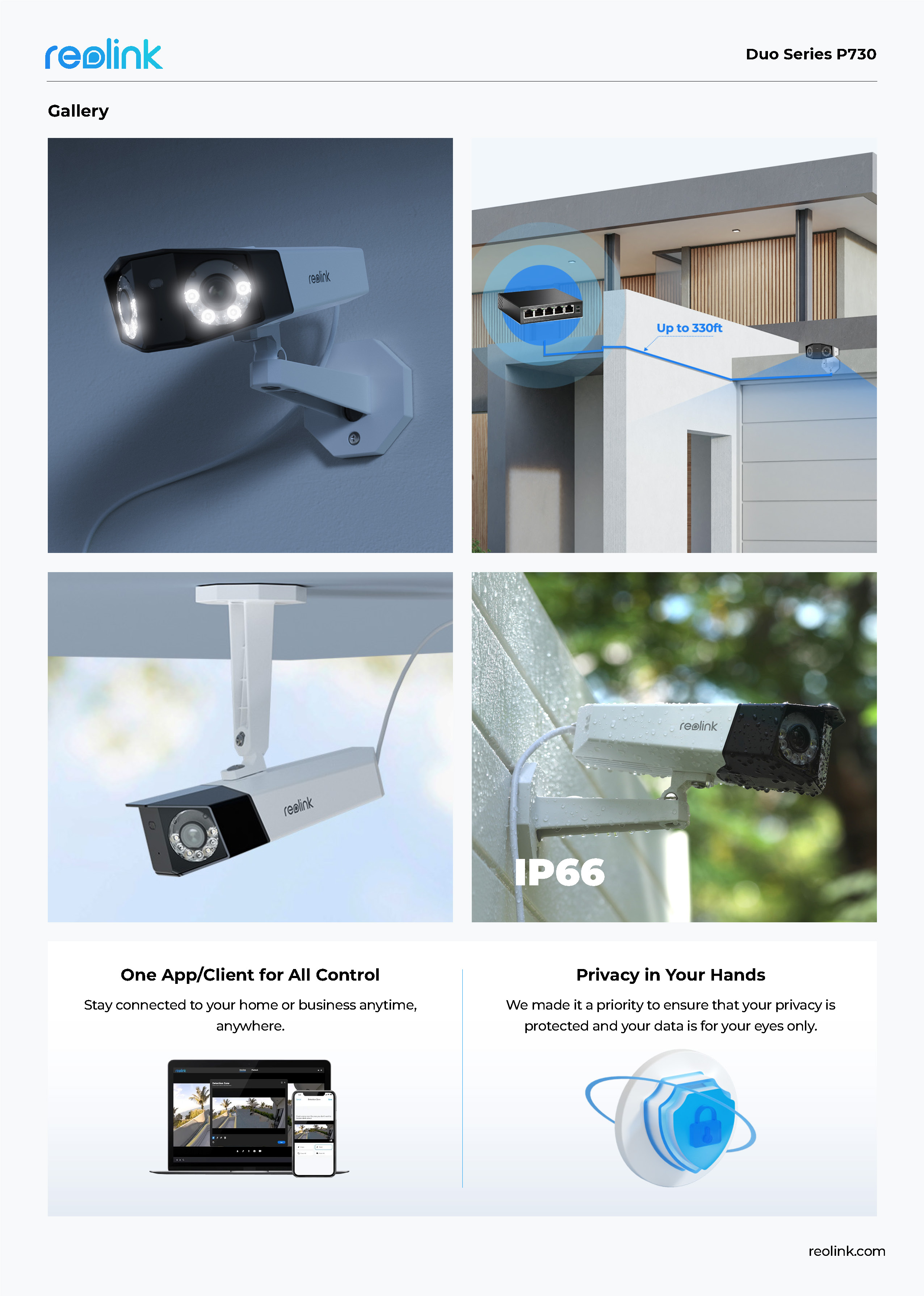 กล้องวงจรปิด Reolink P730 8MP Ultra HD Dual-Lens 180° Panoramic พร้อม ...