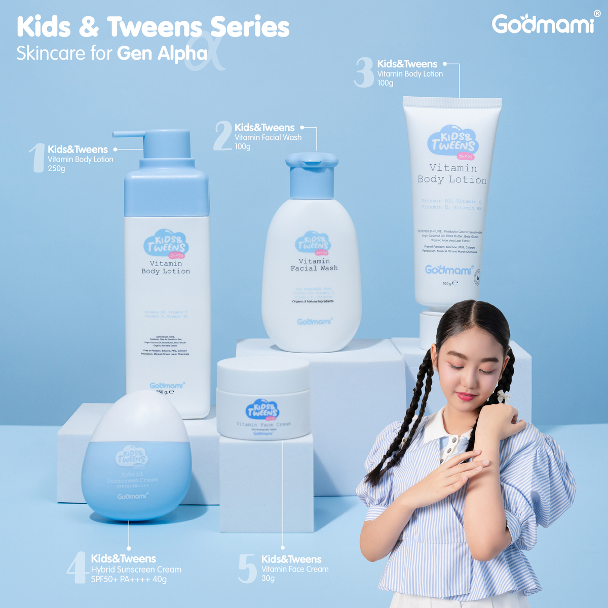 Godmami ครีมล้างหน้าเด็กสูตรอ่อนโยน คงความสมดุลให้ผิวหน้า ไม่มีฟอง ผิว ...