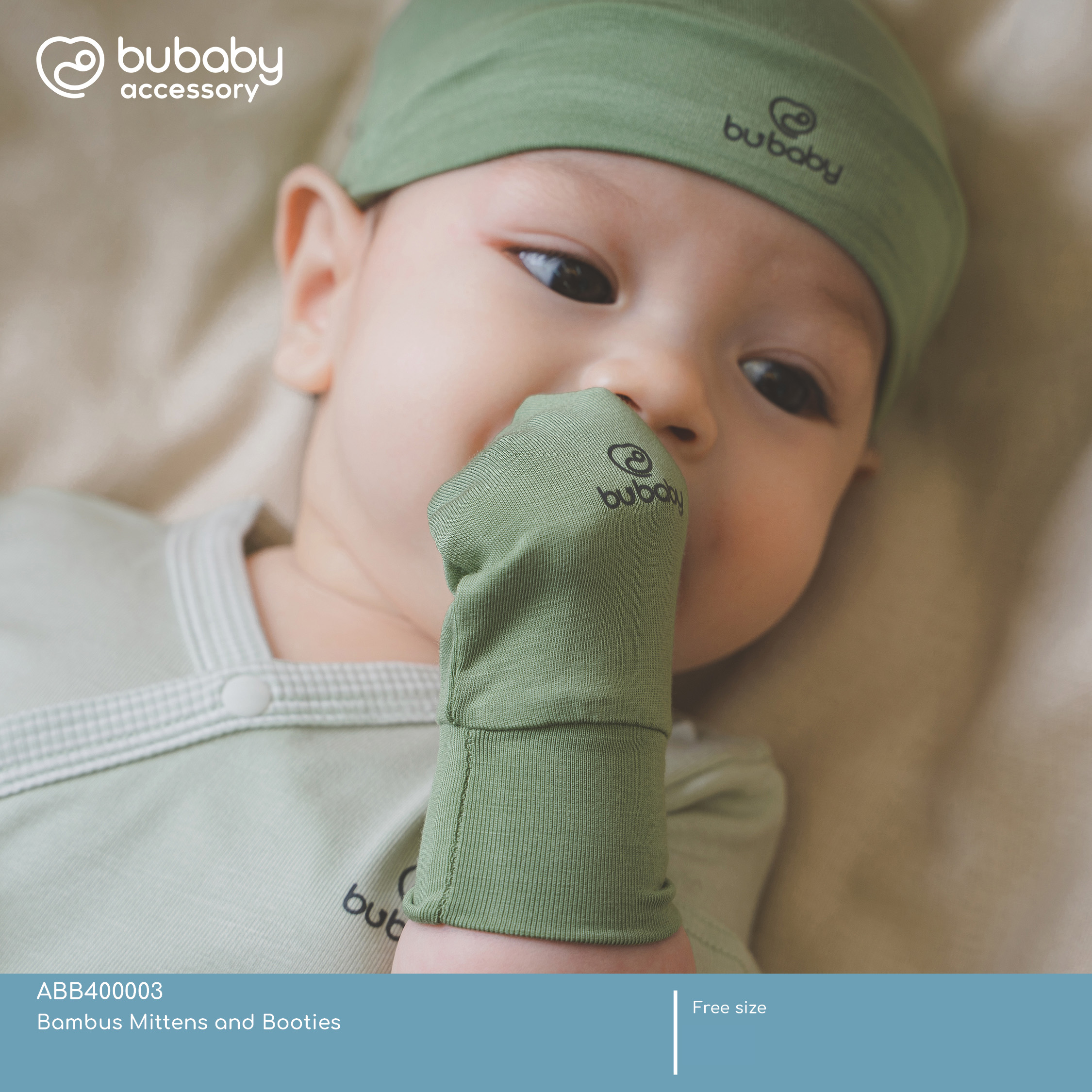 Bubaby เซ็ตถุงมือและรองเท้า ผ้าใยไผ่ นุ่มมาก ใส่สบาย ฟรีไซส์ / Bambus ...