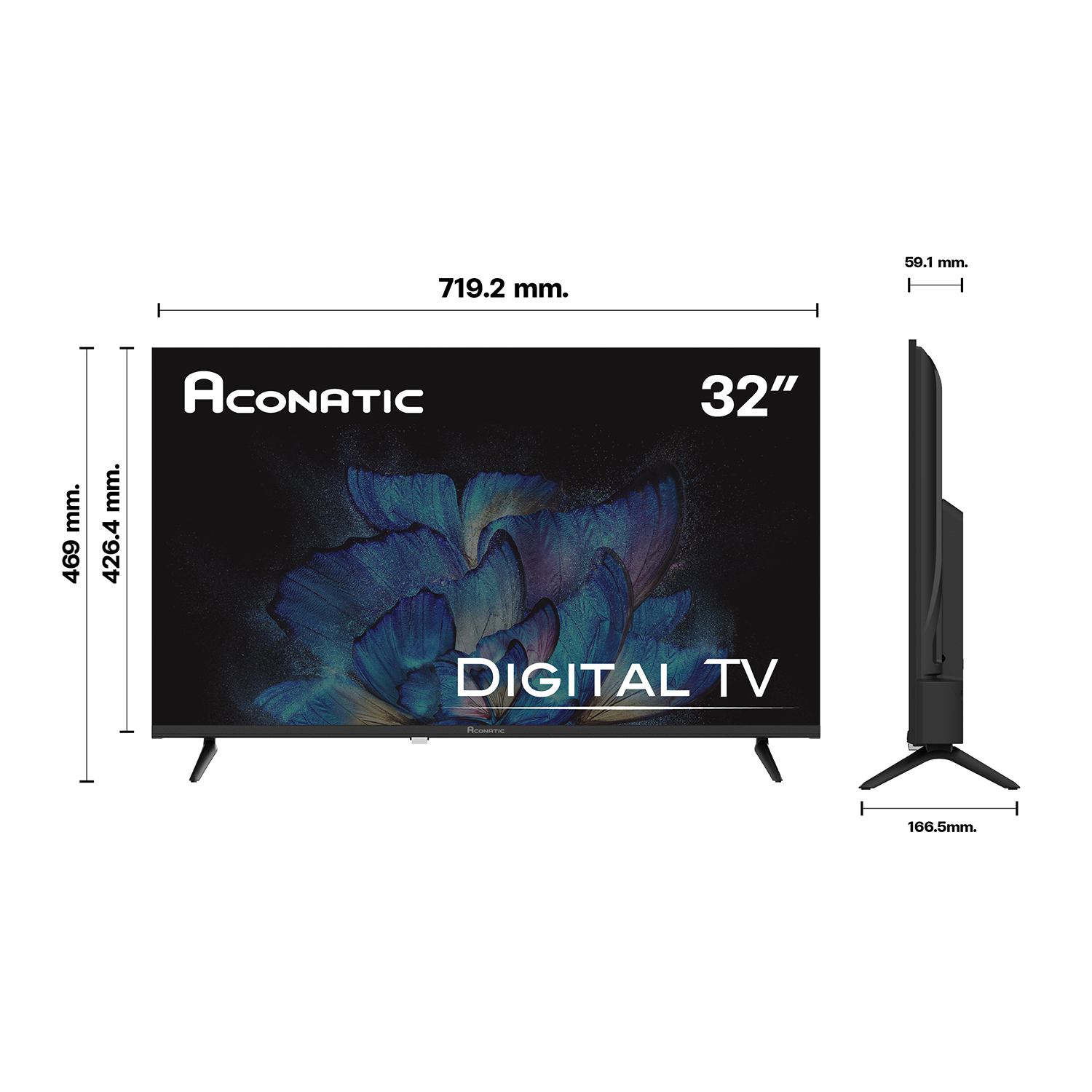 ACONATIC รุ่น 32HD515AN แอลอีดี ดิจิตอลทีวี 32 นิ้ว คมชัดระดับ HD รับชมทีวีดิจิตอลได้ทันทีโดยไม่ต้องใช้กล่องเพิ่มเติม