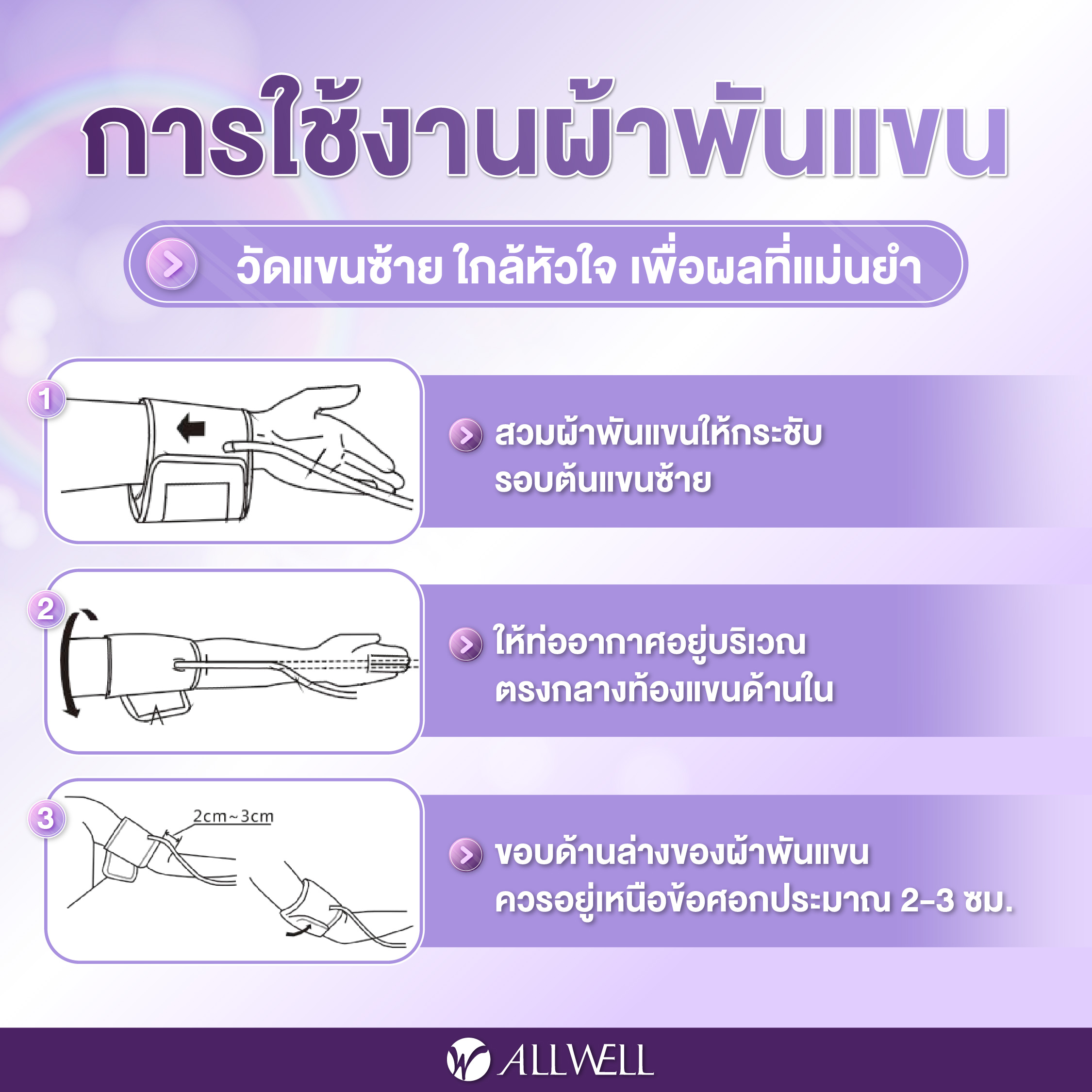 Allwell SmartBP เครื่องวัดความดัน หน้าจอสี เสียงไทย Care Blood Pressure Monitor เครื่องวัดความดัน ที่วัดความดัน