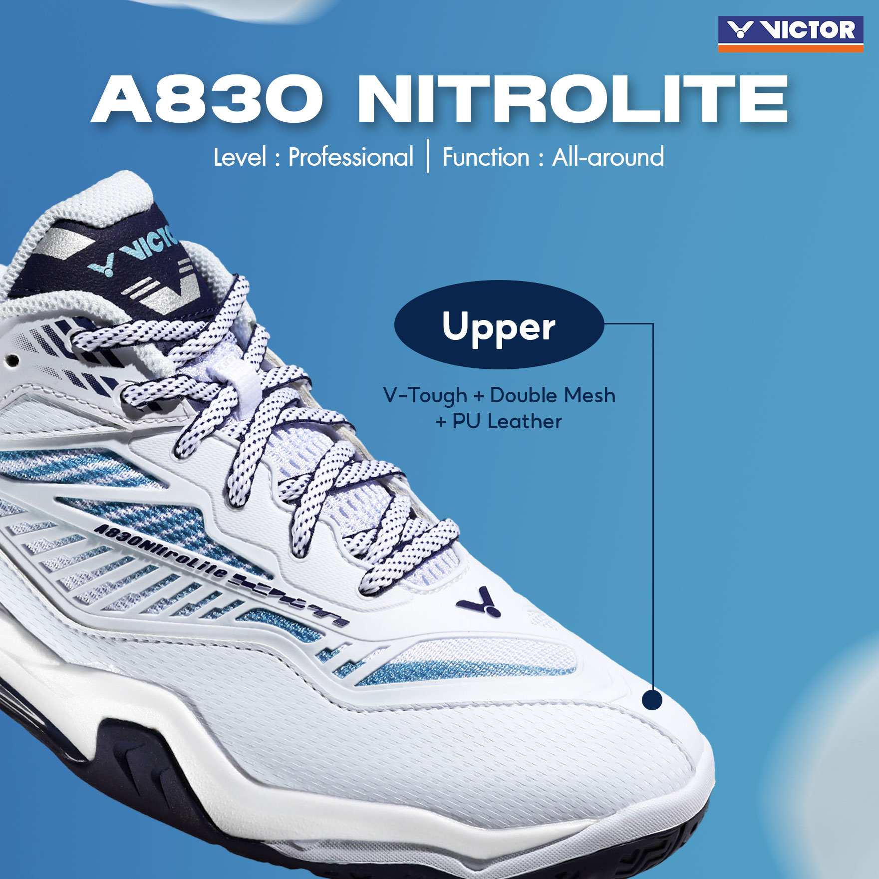 VICTOR รองเท้ากีฬาแบดมินตัน รุ่น A830 NITROLITE | Shopee Thailand