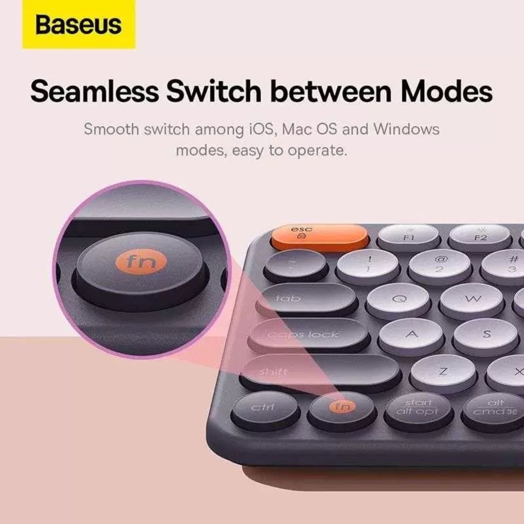 Baseus คีย์บอร์ด เมาส์ไร้สาย คีย์บอร์ดไร้สาย บลูทูธ Wireless Keyborad ...