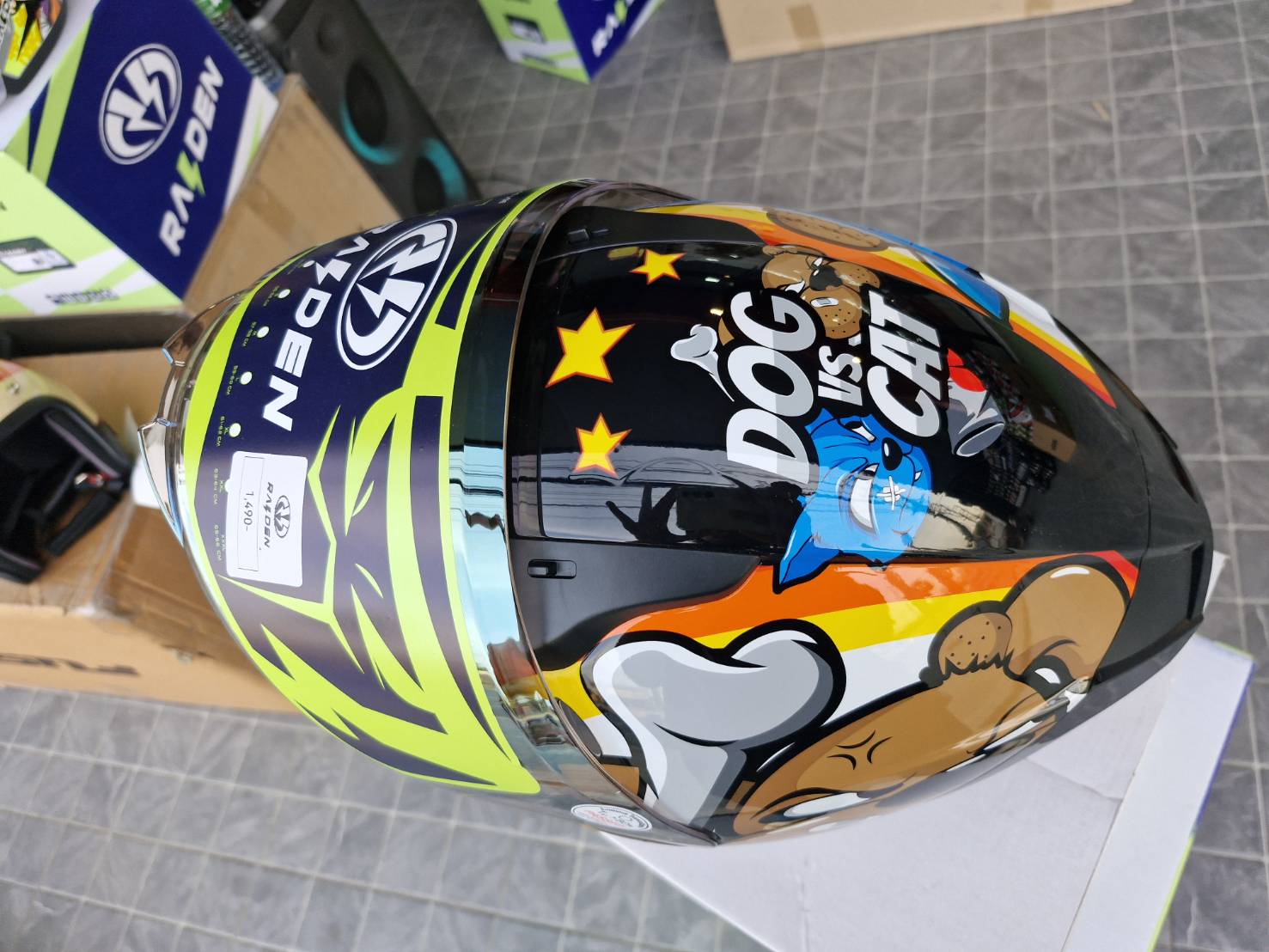 หมวกกันน็อคเต็มใบ RAIDEN รุ่น EXON ลาย BUDDY รองรับการติดตั้ง Bluetooth ...