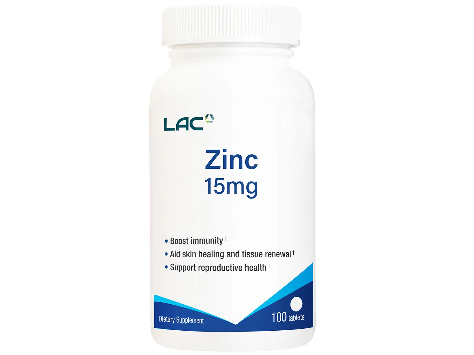 LAC VITAMINS - Zinc 15mg Immune Support Promotes Skin Health 100 tabs ...