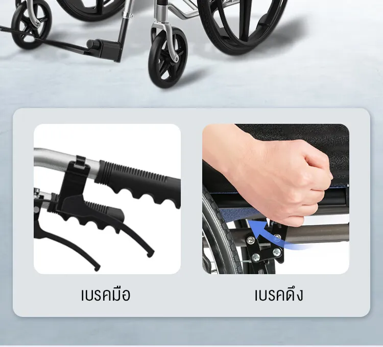 HIMIWAY รถเข็นนั่งเข็มขัดนิรภัยแบบพับสำหรับผู้สูงอายุแบบพกพาการเดินทางน้ำหนักเบาเป็นพิเศษรถเข็นเบาะคู่พร้อมห้องน้ำ รถเข็นผู้ป่วย