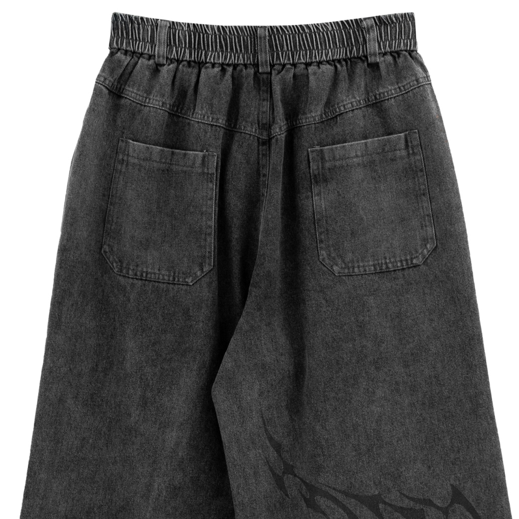 URTHE - กางเกง ขายาว Col. DARKWAVE รุ่น DW TROUSERS สีดำอ่อน สีดำเข้ม