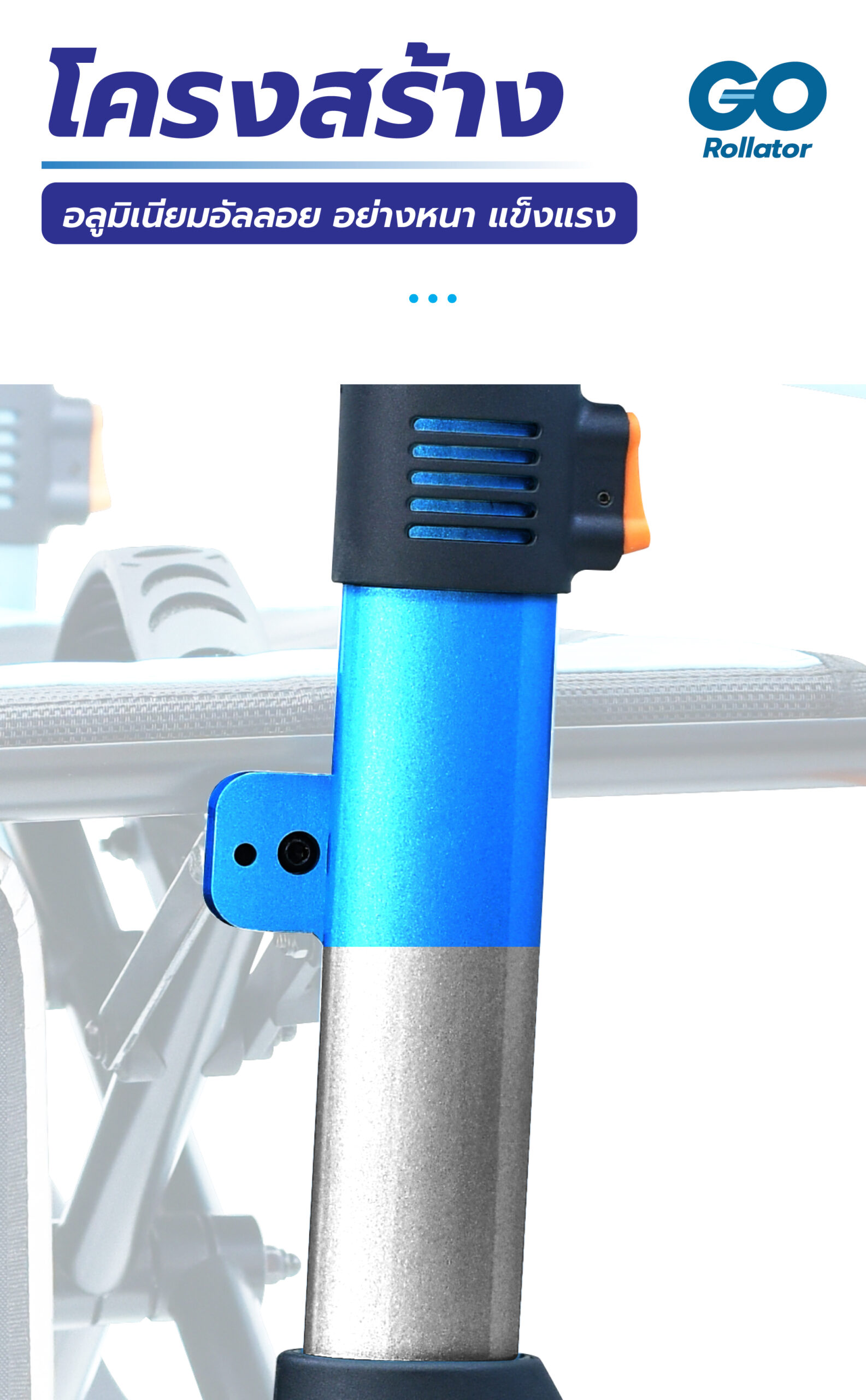 I.MOVE GO Rollator รถเข็นพยุงเดินผู้สูงอายุ น้ำหนักเบา พับได้ มีที่นั่งพัก ปรับระดับได้
