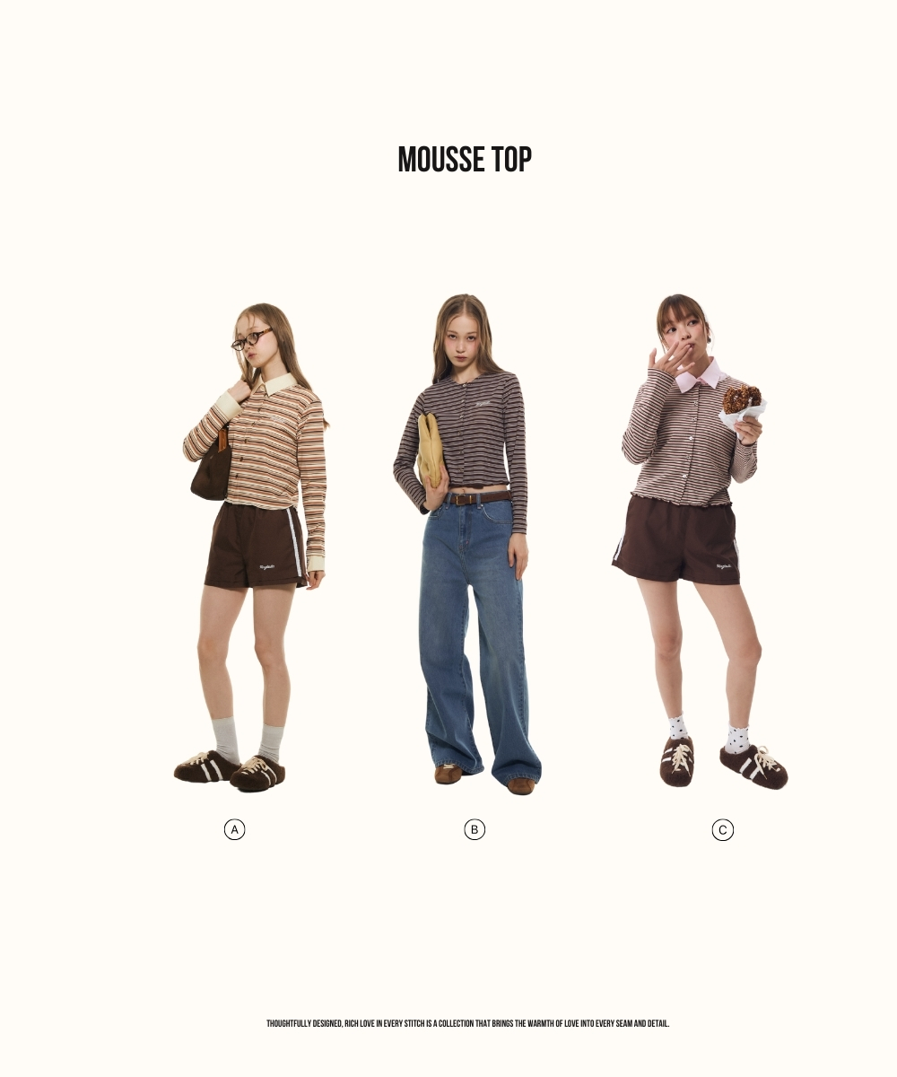 Blingtastic Mousse top เสื้อคอกลมกระดุมหน้า- พร้อมส่ง | Shopee Thailand