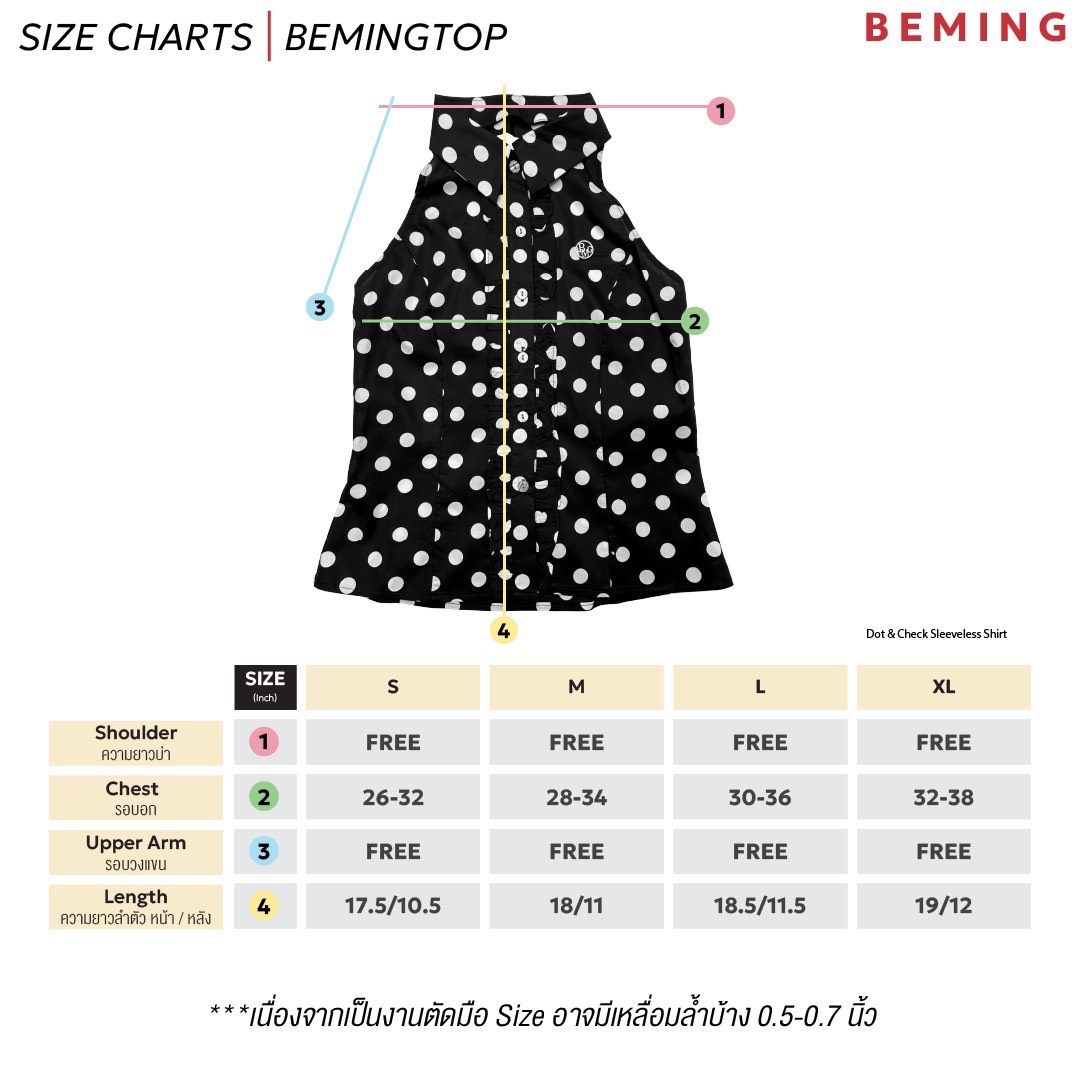(พร้อมส่ง)Bemingtop916(S-XL)-Dot & Check Sleeveless Shirt – คอปกแขนกุด ...