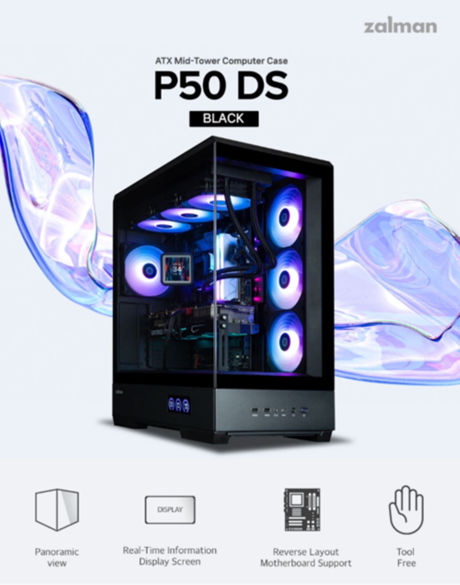 CASE (เคส) ZALMAN P50 DS (BLACK) | (WHITE) (ATX)- ของแท้ 1 ปี | Shopee ...