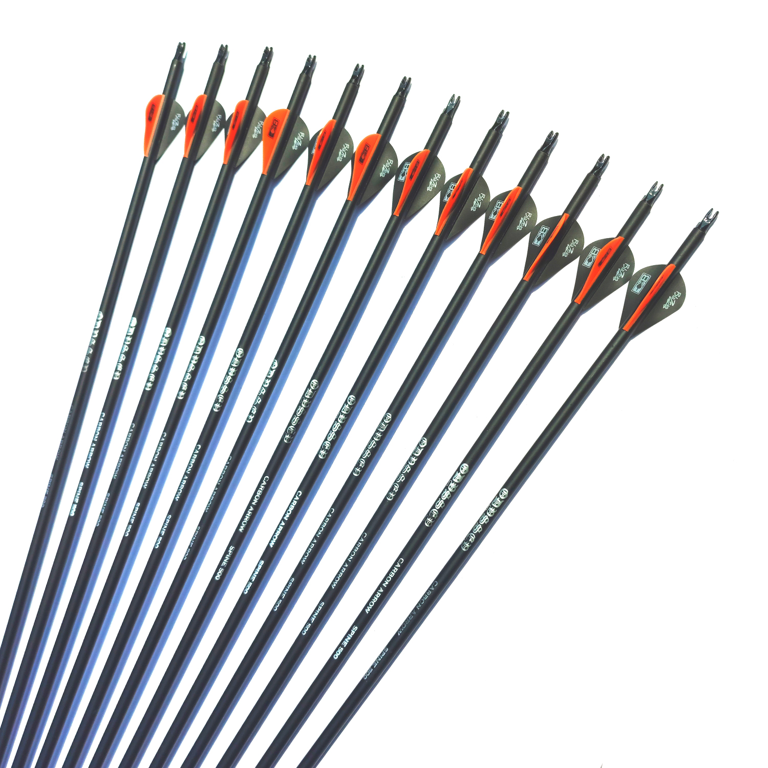 3 - 12 Pcs Mixed carbon Arrows set Spine 500 , 30 Inches Diameter 7.8 ...