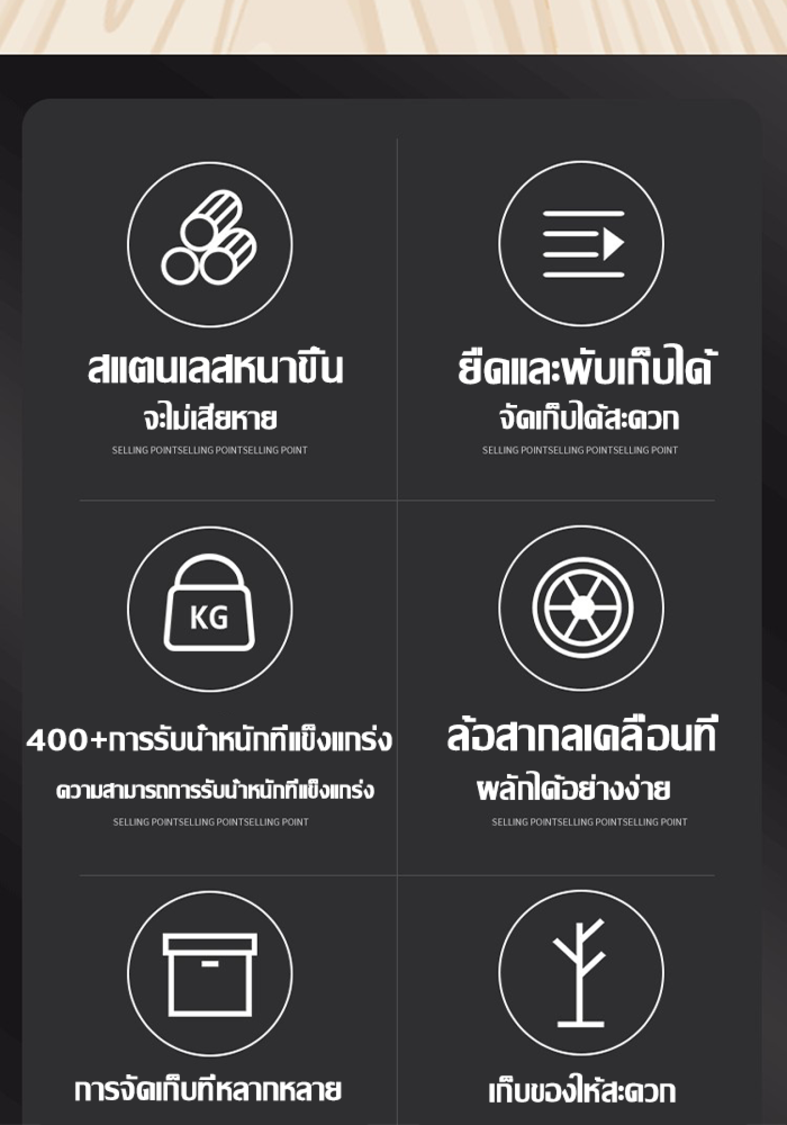 ใช้ไม่ดี? คืนได้ทันที!ราวตากผ้า ยืดไสลด์ได้ พับเก็บได้ SUS304 165*60 ...