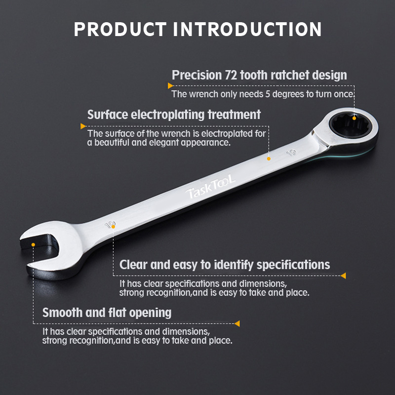 8มม.-19 มม.ประแจแรงบิดประแจเครื่องมือซ่อม Double-Ended One-Way Ratchet ...