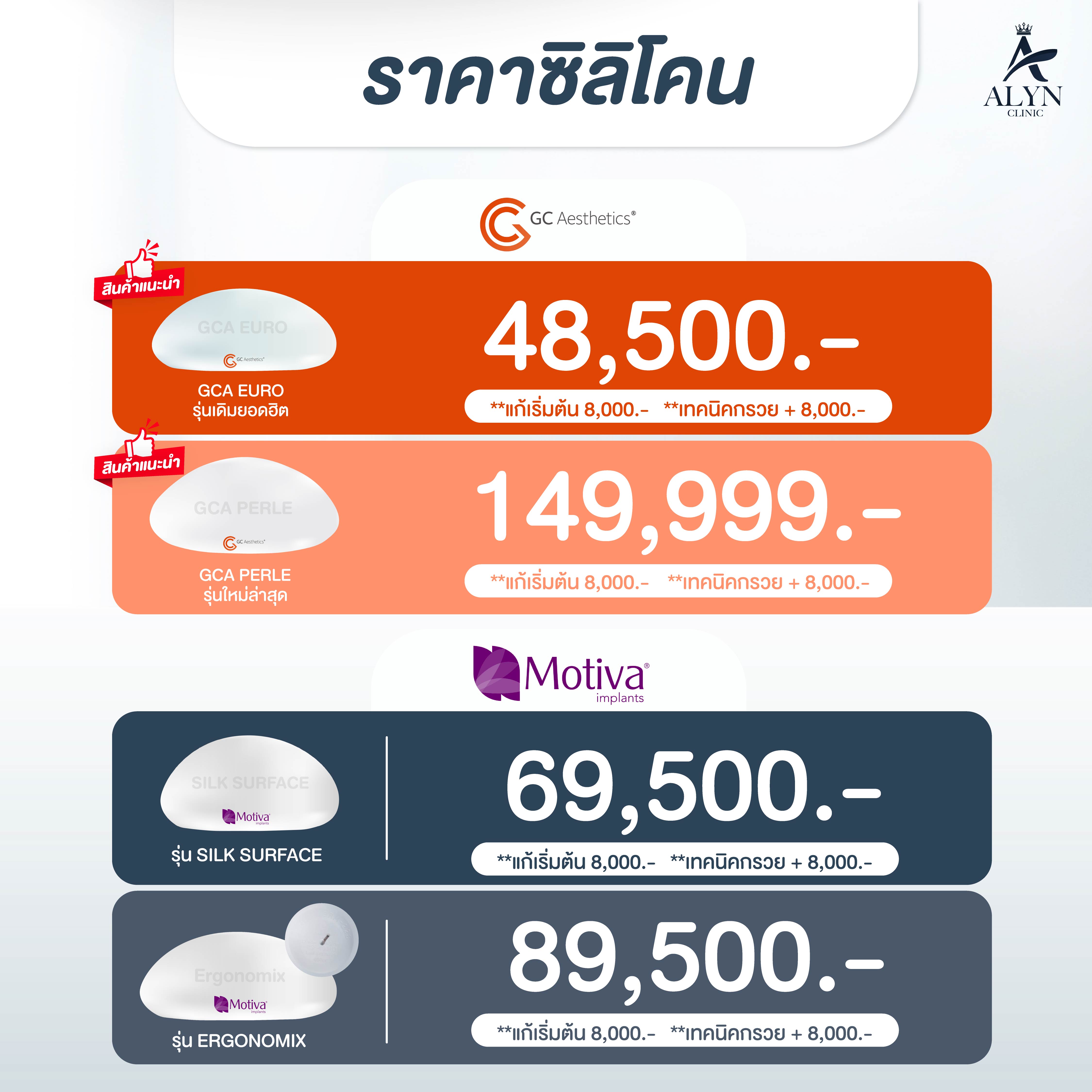 เสริมหน้าอกด้วยซิลิโคน GC Aesthetics รุ่น GCA PERLE รุ่นใหม่ล่าสุด ...