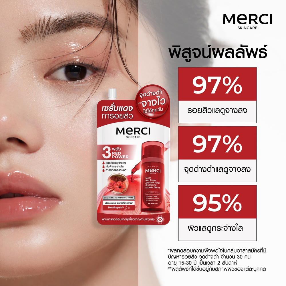 (1กล่องx6ซอง) Merci Red Power Anti-Dark Spot Brightening Superior Serum ...