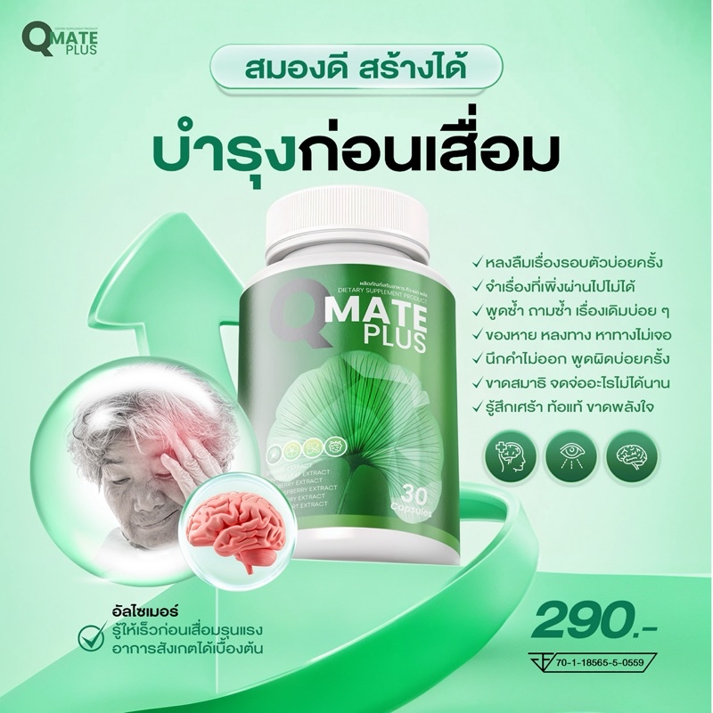 Qmate คิวเมด วิตามินบำรุงสมองดี จำแม่น สมองไบร์ท สายตาดี | Shopee Thailand