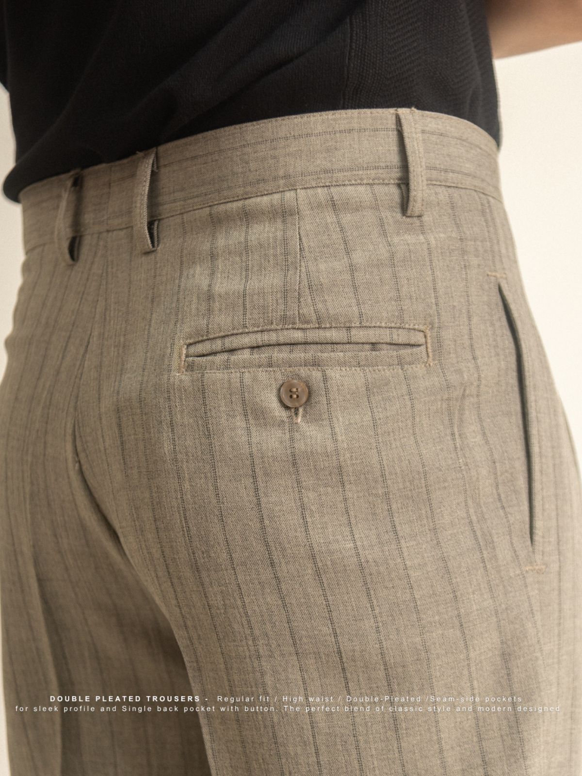 0040~regular fit double pleat trousers