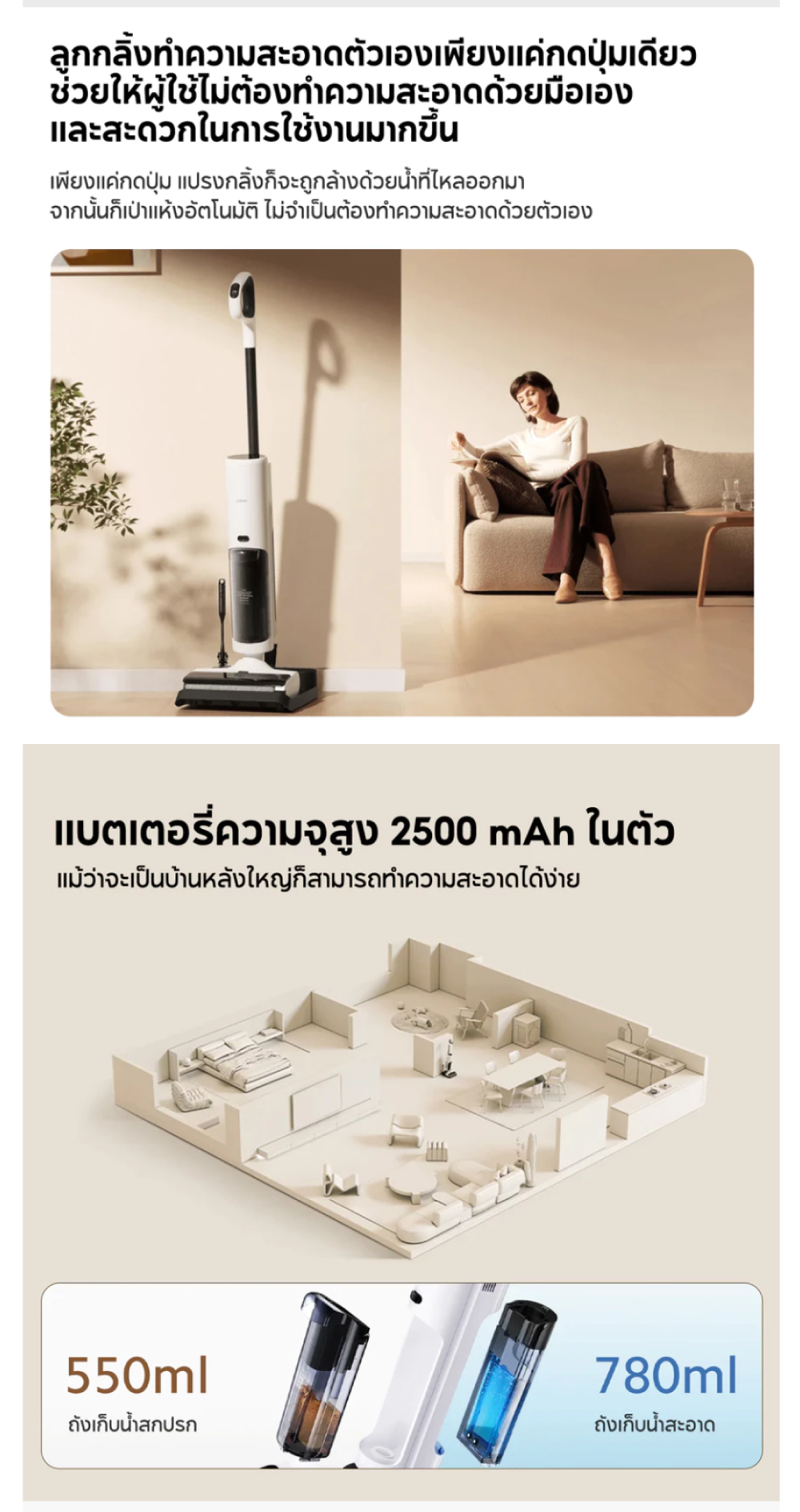 Xiaomi Truclean W20 Wet Dry Vacuum ดูด/ถู/ล้าง 3-in-1 แรงดูด 15000Pa ...