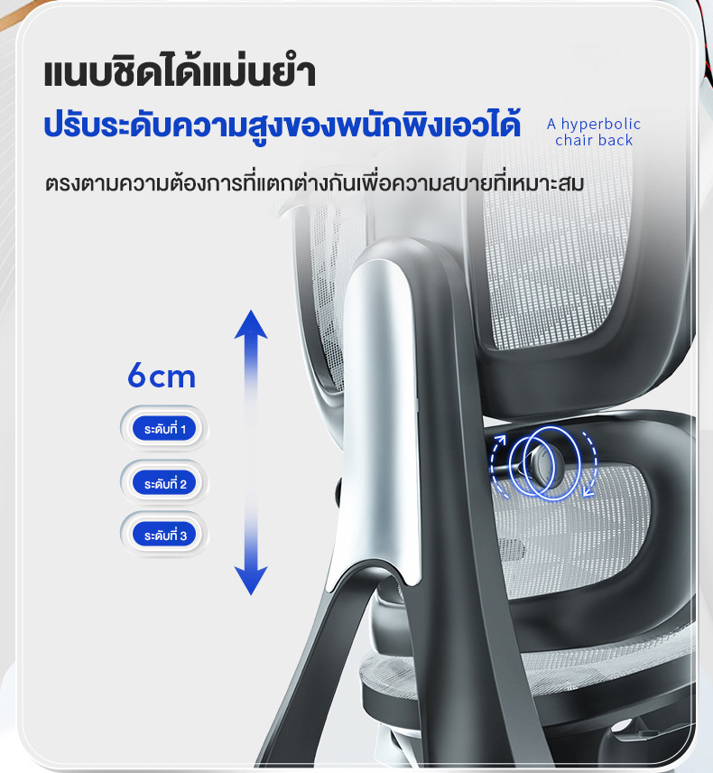 Kris E01 เก้าอี้เพื่อสุขภาพ ดีไซน์ตามหลักสรีรศาสตร์ เก้าอี้สีเทา ระบายอากาศดีเยี่ยม เก้าอี้นั่งทำงาน Ergonomic