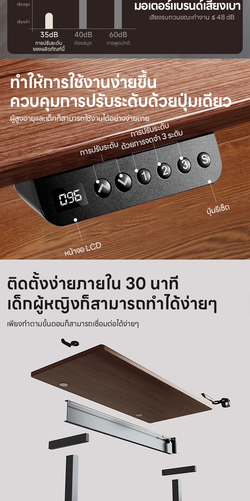 Xpanse โต๊ะปรับระดับไฟฟ้า สีน้ำตาลวอลนัท สีเมเปิ้ล แผ่นรองโต๊ะหนัง โต๊ะคอม โต๊ะทำงานยืดหยุ่นไฟฟ้า โต๊ะทำงานไฟฟ้า ที่เหมาะสมต่อรูปร่างมนุษย์ ใช้สำหรับการทำงาน สินค้าเป็นที่นิยม ราคาคุ้มค่า ต้องมี