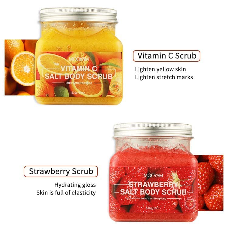 MOOYAM สครับผลไม้ ผลไม้เกลือทะเล Body Scrub ขมิ้น อะโวคาโด กะทิ เนเชอร ...