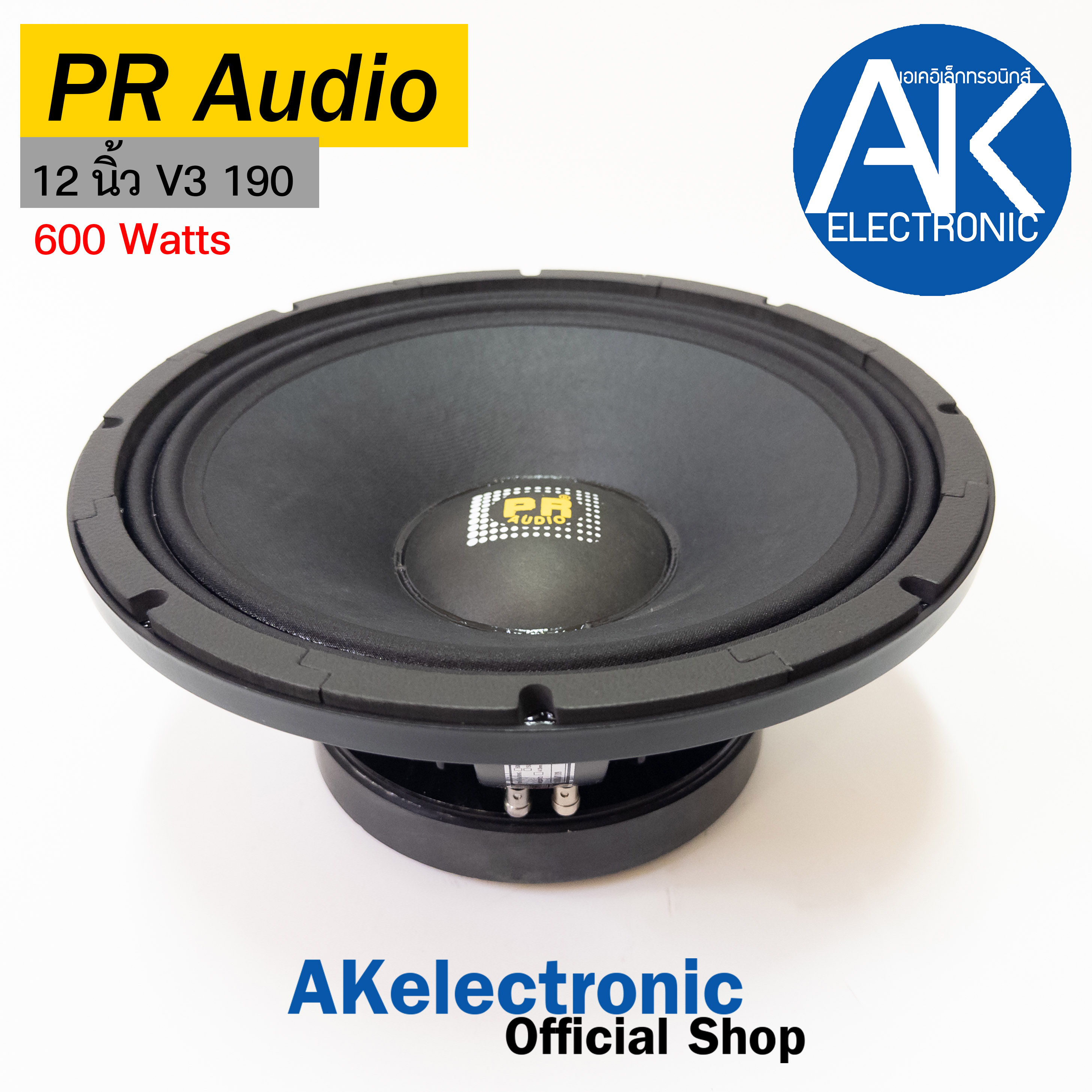 PR AUDIO 12 V3 แม่เหล็ก 190x25 mm. ดอกลำโพงขนาด 12 นิ้ว 600 วัตต์ วอยส์ ...