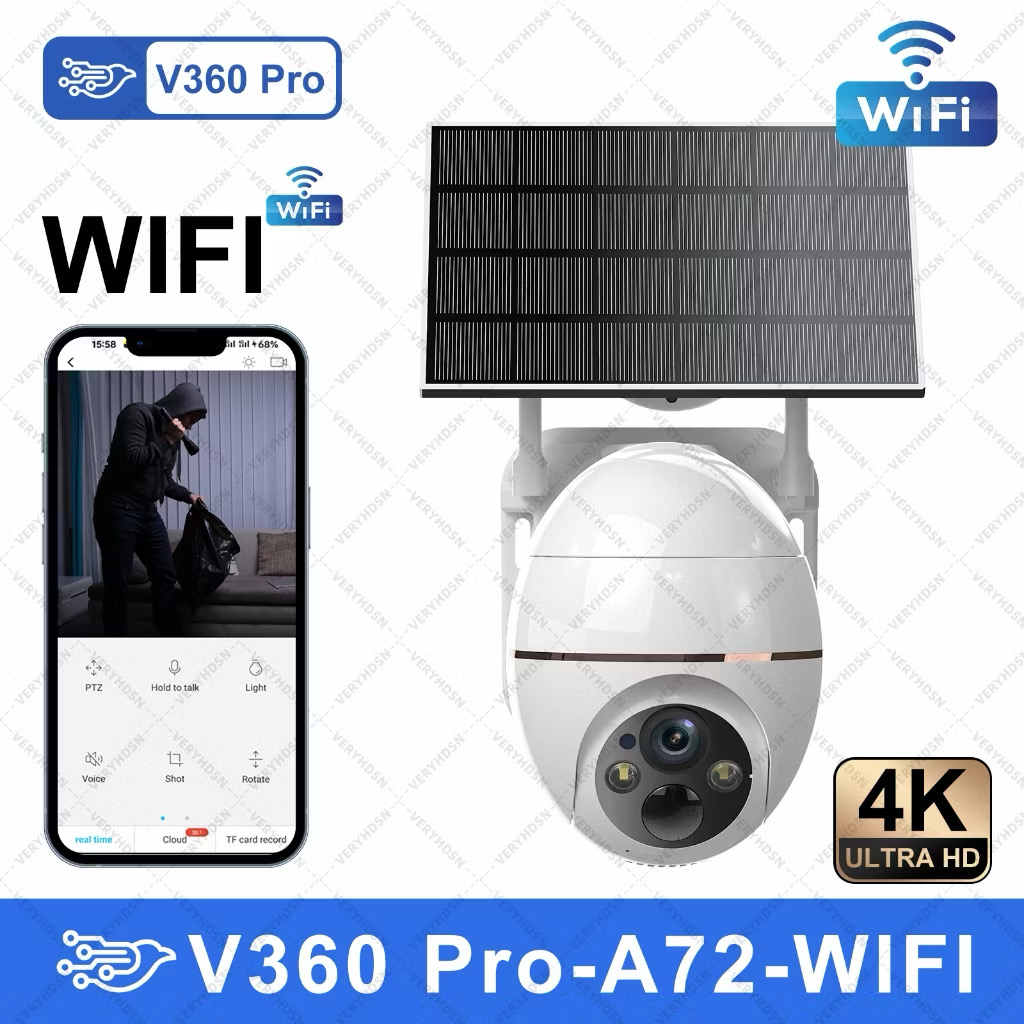V360 Pro กล้องวงจรปิดโซล่าเซลล์ ไวไฟ 2.4GHz. 1 เลนส์ กันน้ำกันแดด ดู ...