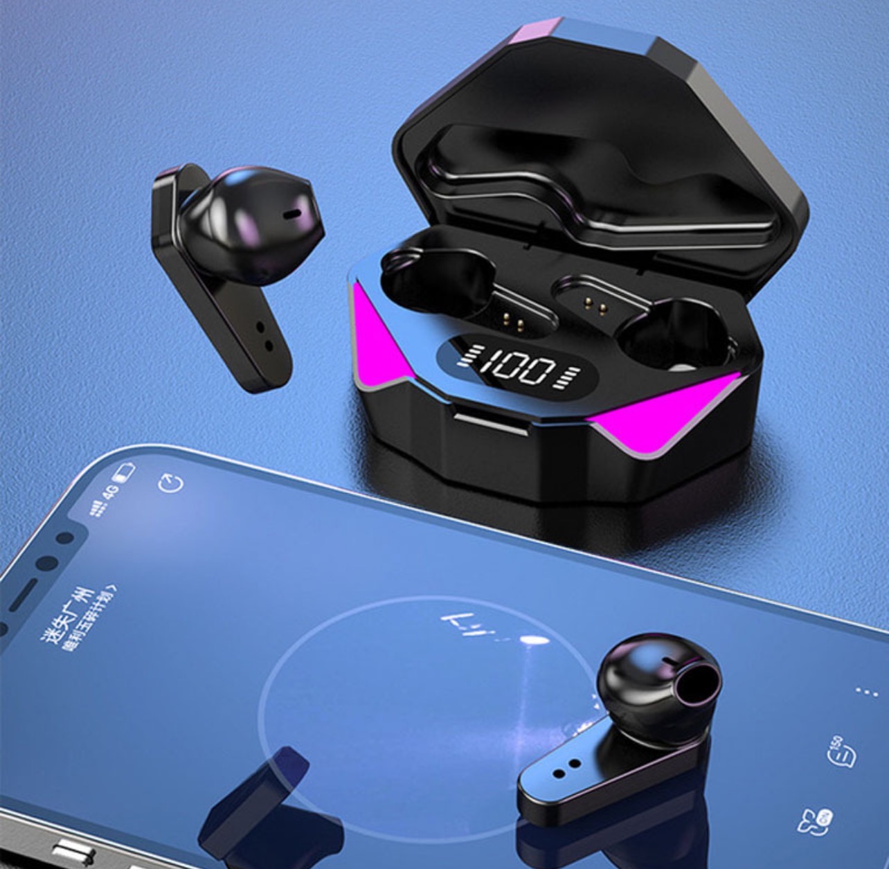 TWS ฟังสเตอริโอแบบ Latency ต่ำหูฟังเกมฟังสลับโหมดเกม Audio-Visual Mode ...