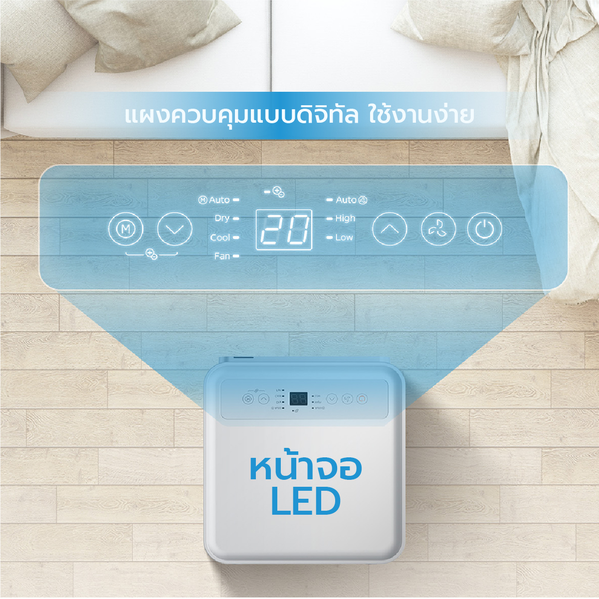 Midea Portable Air MPA แอร์เคลื่อนที่ไมเดีย Portable Air ขนาด 5000/7000/12000 BTU เย็นเร็ว, หน้าจอแสดงผล LED , ติดตั้งง่าย มีรีโมตคอนโทรล