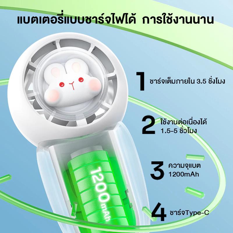 HANDHELD MINI FAN ROBOT USB (RT-BF21) WHITE | Shopee Thailand