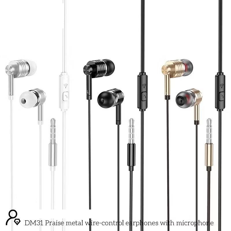 จัดส่งด่วน Hoco DM31 Wired earphones 3.5mm with mic หูฟัง เสียงดังเสียง ...