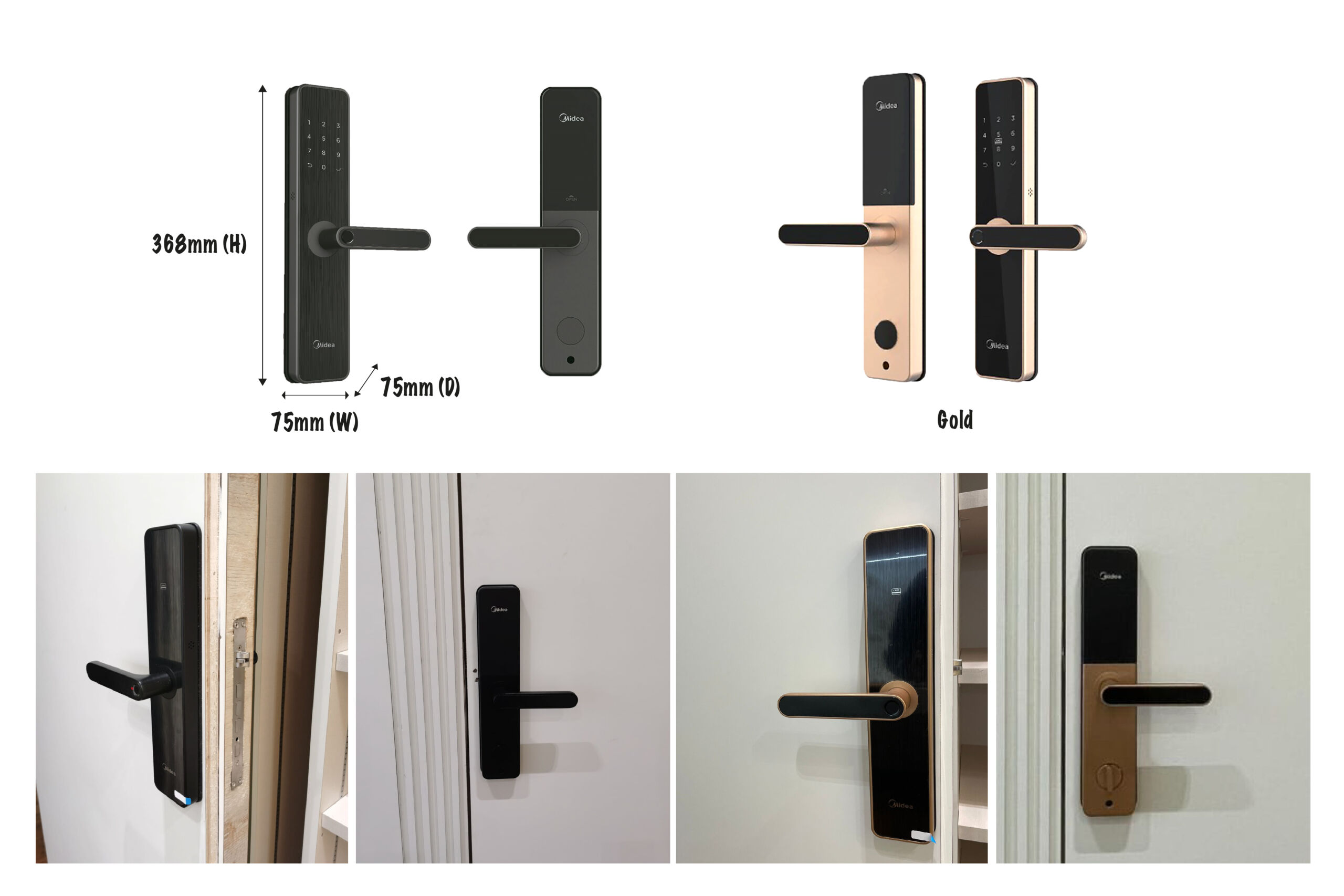 (รุ่นประหยัด)สมาร์ทล็อคMidea Smart Door Lock รุ่นBF200 ล็อค ...