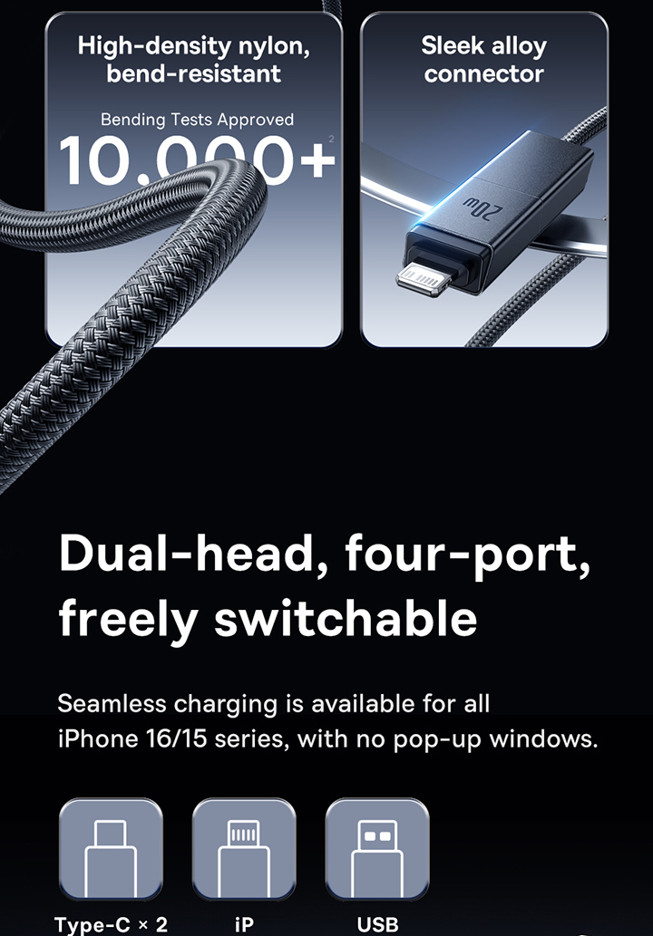 Baseus สายชาร์จเร็ว แบบถอดหัวได้ รุ่น Versatile Two-for-Two Fast ...
