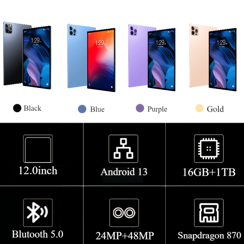 [ซื้อ 1 แถม 6] 2026 V62แท็บเล็ตพีซี 12.0 นิ้ว 15000mAh แบตเตอรี่ 4G ...