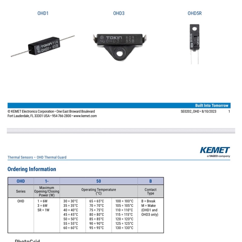 OHD3-90B | KEMET SPST Reed Switch, 300mA 110V ac/dc หรีด สวิตช์ ...
