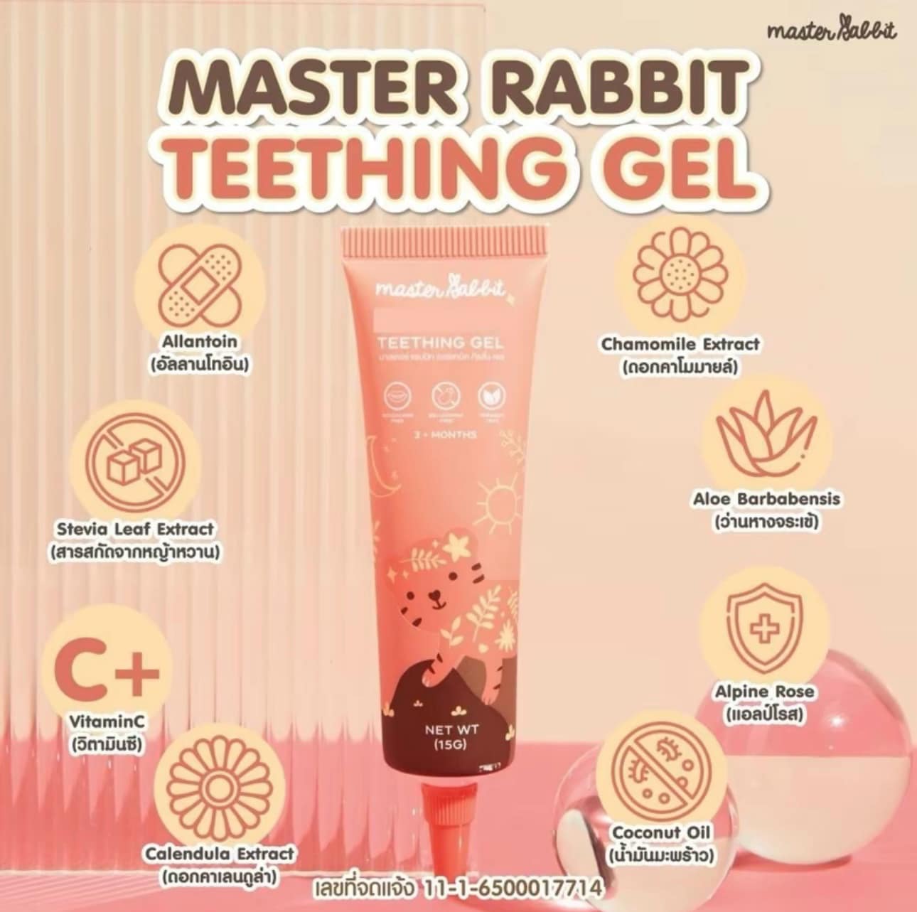 Master Rabbit Teething Gel เจลทาเหงือก สำหรับเด็กฟันกำลังขึ้น. | Shopee ...
