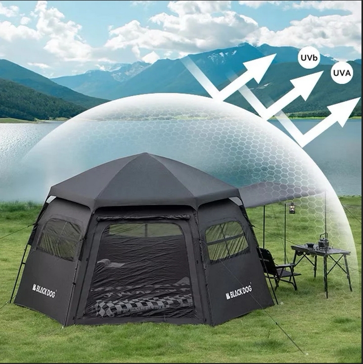 Blackdog Multiground Outdoor Camping เต็นท์หกเหลี่ยมกางอัตโนมัติ ระบายอากาศได้ดี กันแดดUPF50+