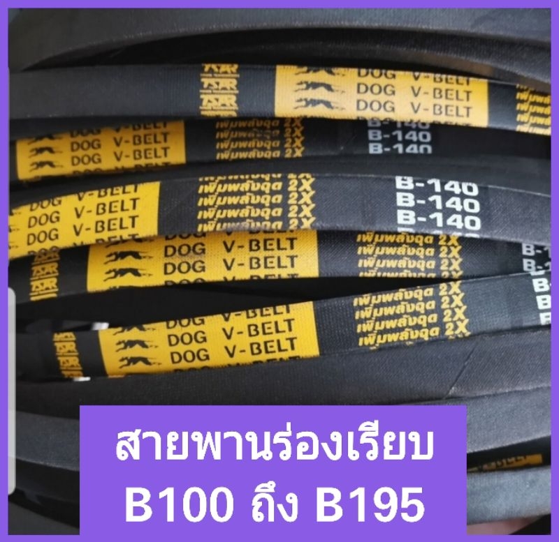สายพานร่องบี ร่องเรียบ B101 ถึง B195 สายพานรถไถนา เครื่องสูบน้ำ ตราหมา ...