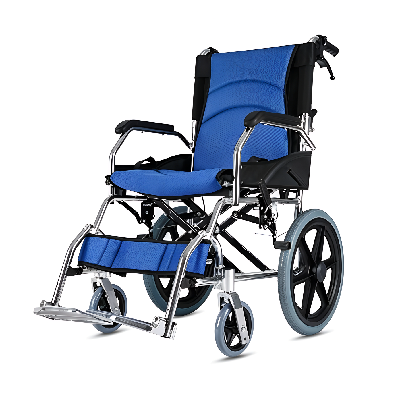 Synergy รุ่น NEO BLUE PLUS รถเข็นวีลแชร์ พับได้ น้ำหนักเบา อัลลอยไม่เป็นสนิม