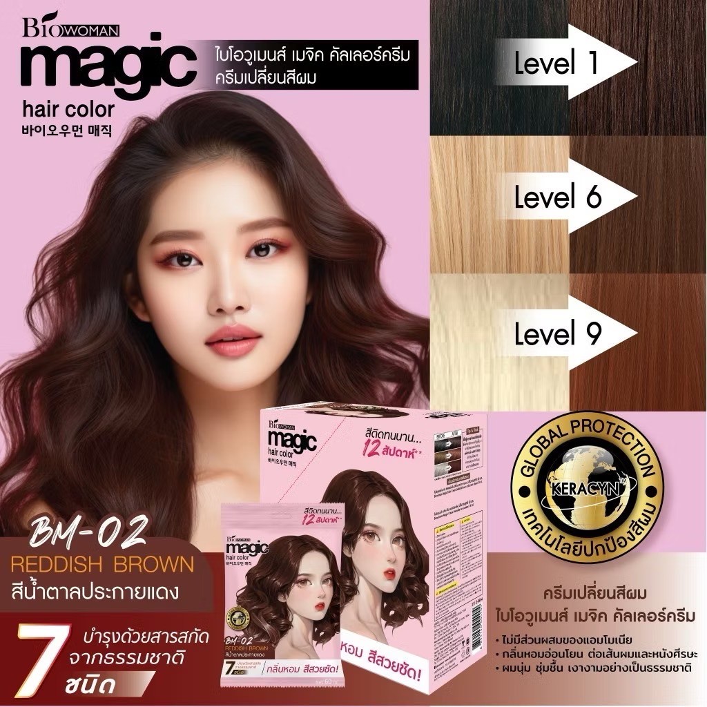 Biowomen Magic Hair Color ไบโอวูเมนส์ เมจิค คัลเลอร์ ครีมเปลี่ยนสีผม ...