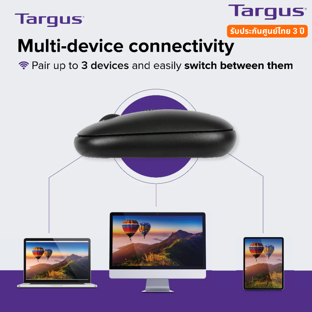 Targus B581 Compact and Multi-device Bluetooth Mouse เทคโนโลยีลดเสียง ...