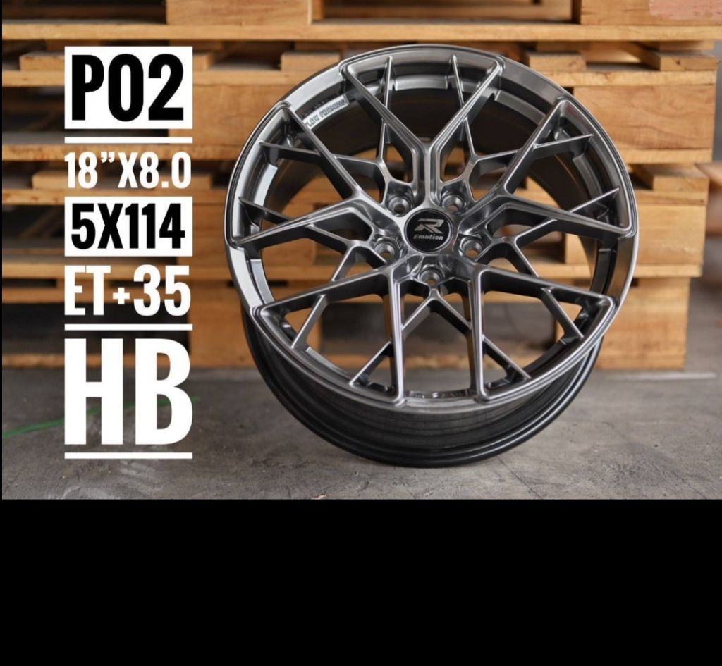 ล้อแม็กซ์EMOTION R P02ขอบ18 กว้าง8นิ้ว 5รู114.3 offset35 ล้อแม็กซ์ ...