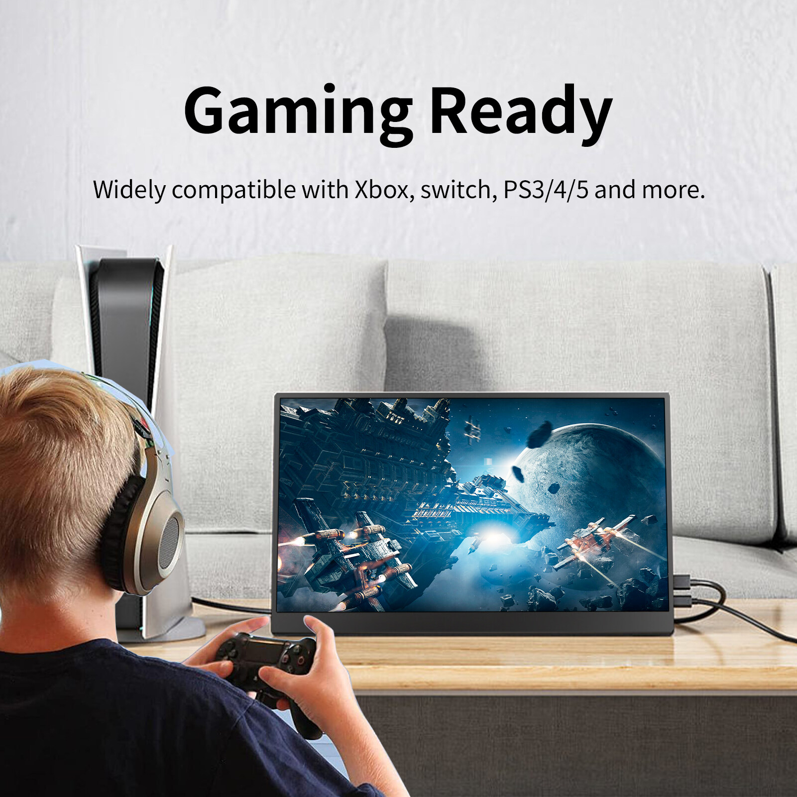 Rantoper 15.6/14inch Portable Monitor, 1080P FHD รองรับ HDMI Type-C ...