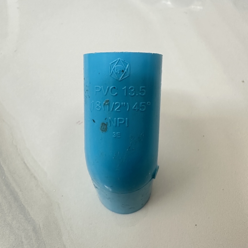 ข้องอ 45 องศา PVC ท่อประปา ขนาด 1/2นิ้ว กับ 1นิ้ว พีวีซี ตราช้าง SCG ...