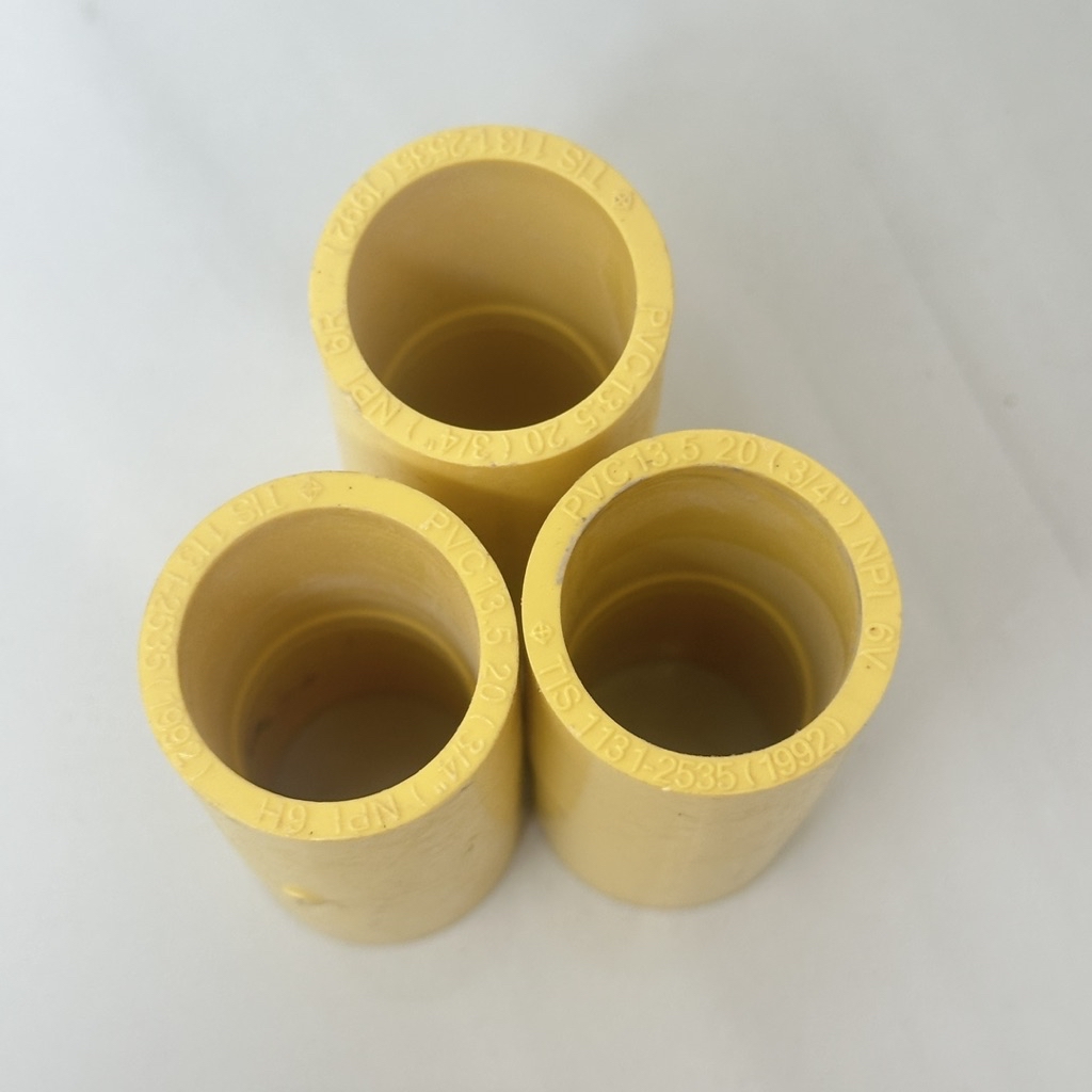ต่อตรง องศา PVC ท่อประปา สีเหลือง ขนาด 3/4นิ้ว 6หุน พีวีซี ตราช้าง ...