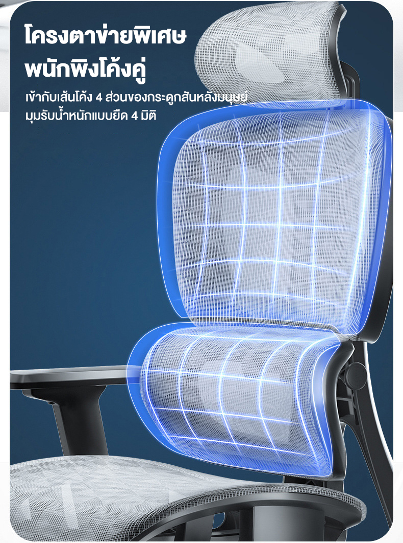 Kris เก้าอี้เพื่อสุขภาพ E01 ดีไซน์ตามหลักสรีรศาสตร์ ฟังก์ชั่นมากมาย ...