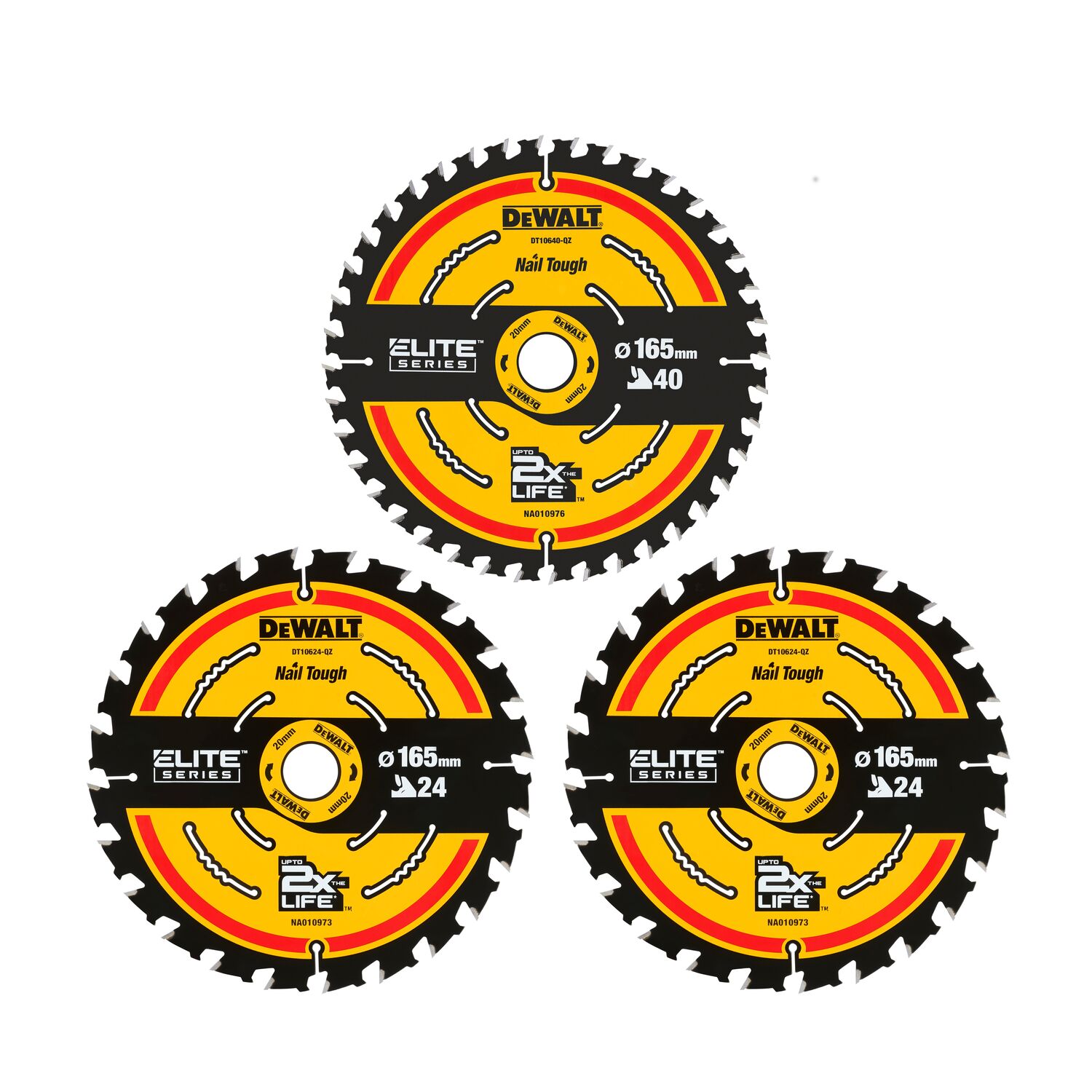 DEWALT รุ่น DT10397-QZ ใบเลื่อยวงเดือนตัดไม้ ขนาด 165 มม. 24ฟันx2 , 40 ...