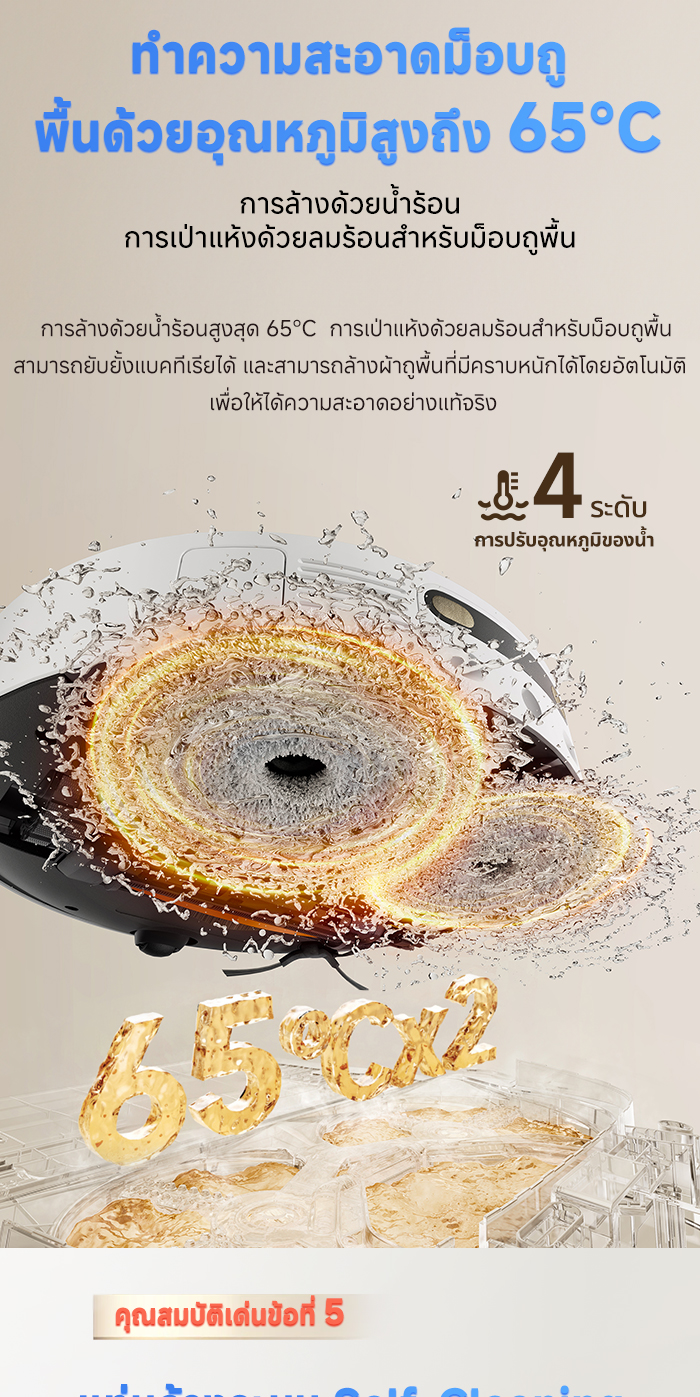 DREAME Bot L30s Ultra Robot Vacuum หุ่นยนต์ดูดฝุ่นถูพื้น ถูพื้น ซักผ้าถู อบผ้า แรงดูดสูงถึง 11,000Pa